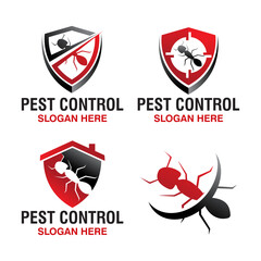collection pest control logo design vector.