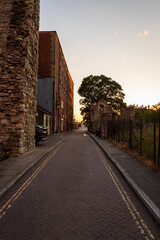 Lonely sunset in the city