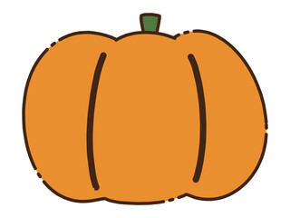 オレンジ色のカボチャのイラスト