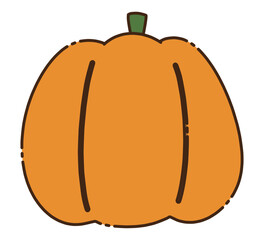 オレンジ色のカボチャのイラスト