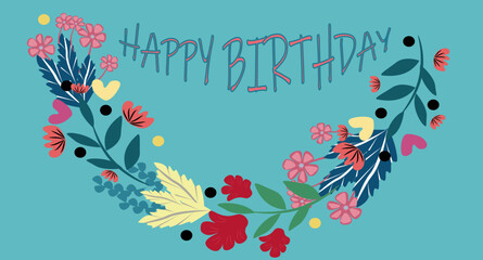 Happy birthday card vector illustration