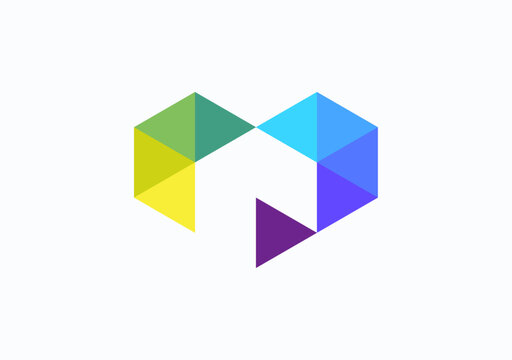 Experience the vibrant fusion of medical and tech with our multi-color logo, featuring the letter M