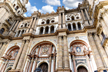 Views of the Santa Iglesia Basilica de la Encarnacion, or Cathedral of Malaga, Andalusia, Spain