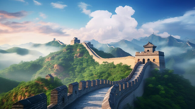 Great Wall Of China On Background