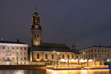Gothenburg, the vief of city museum and Christinae church  in the city center, town hall. Sweden
