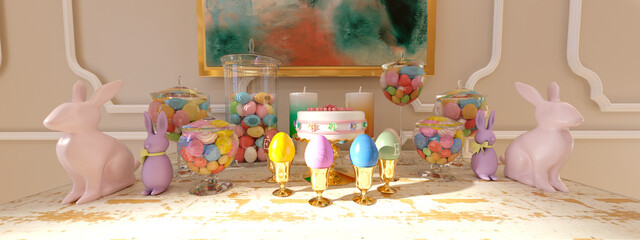 3D Rendering Easter Brunch