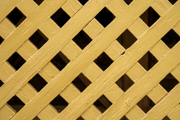 Yellow diagonal wooden grating