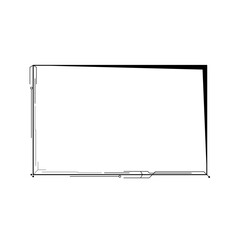 Obraz premium Abstract Black Simple Line Rectangular Frame Doodle Outline Element Vector Design Style Sketch Isolated Illustration For Wedding And Banner