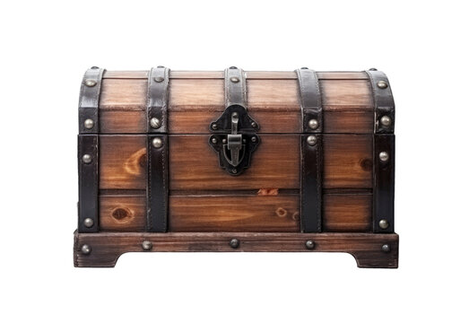 Wooden chest isolated on transparent background