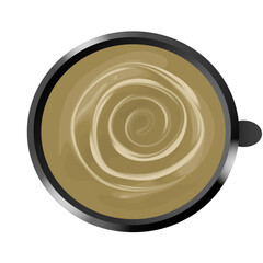Illustration of a cup of hot coffee
