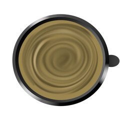 Illustration of a cup of hot coffee