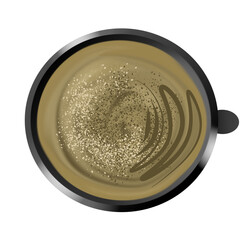 Illustration of a cup of hot coffee