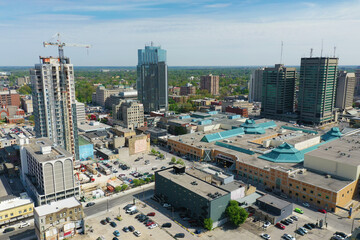 Aerial scene of London, Ontario, Canada on spring morning