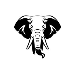 elephant black and white vector illustration