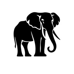Obraz premium elephant black and white vector illustration