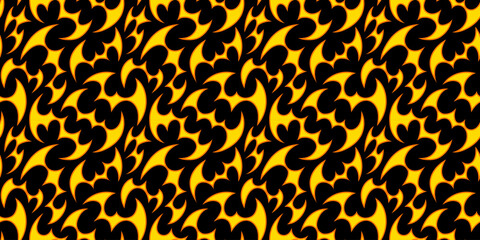 Abstract red fire art seamless pattern illustration. Cartoon flame abstract shape background with hot flames, tattoo element, fiery wave wallpaper texture.