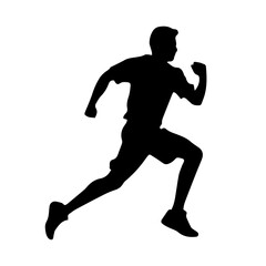 Silhouette of a running man or jogger or sprinter