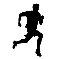 Obraz premium Silhouette of a running man or jogger or sprinter