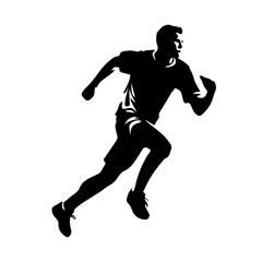 Silhouette of a running man or jogger or sprinter