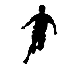 Silhouette of a running man or jogger or sprinter