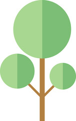 Tree Plant illustration, flat design, and minimal style