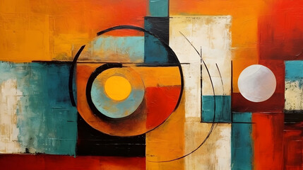 The captivating abstract composition, abstract orange background, AI generated.