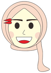 Woman Face Emoticon Vector Element