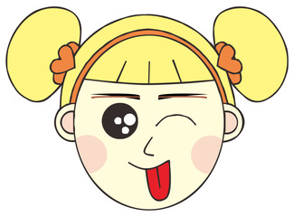 Woman Face Emoticon Vector Element