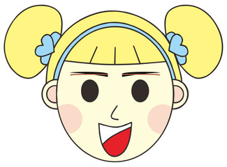 Woman Face Emoticon Vector Element