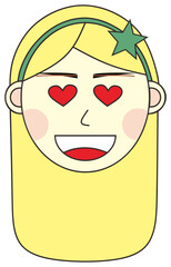 Woman Face Emoticon Vector Element