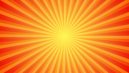 Obraz premium Orange Sunburst Pattern Background. Rays. Radial. Summer Banner. Vector Illustration