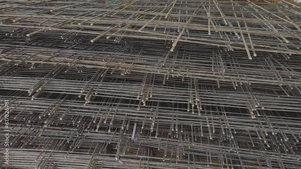 Poster reinforcing mesh for the foundation. construction material