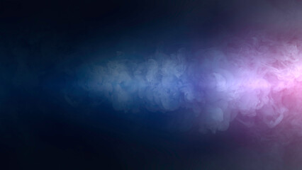 Abstract fog or smoke moves on a dark blue, red background, empty dark scene, neon light,...