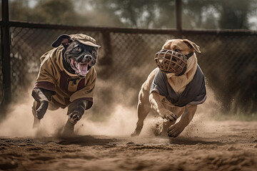 Obraz premium Dogs playing sports - AI Generated