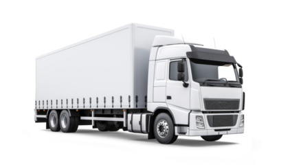 White truck isolated from the background