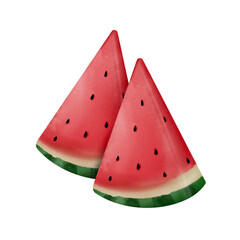  two sliced fresh watermelon