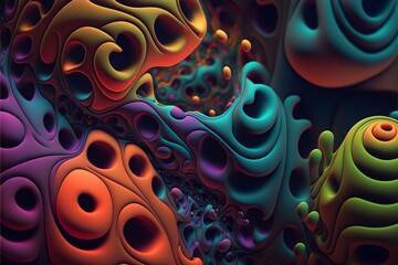 chakra colors psychedelic undulating shapes hyperrealistic 8k fashion dimensional shading 