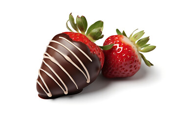 chocolate-covered strawberries on a white background