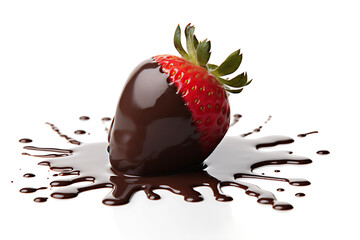 chocolate-covered strawberries on a white background