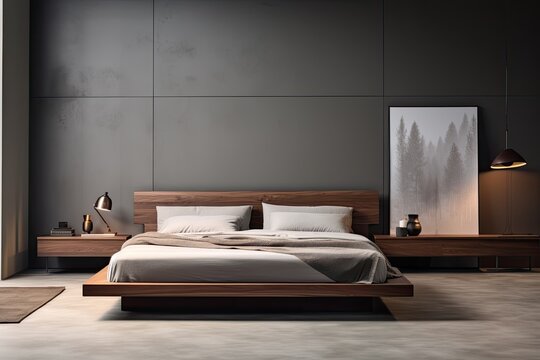 stylisch modern bedroom design concept created using generative Ai tools