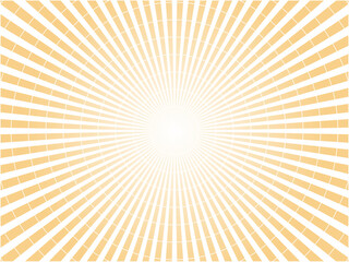眩しい太陽光線的な集中線と遠心力をイメージしたアブストラクト背景素材_オレンジ
