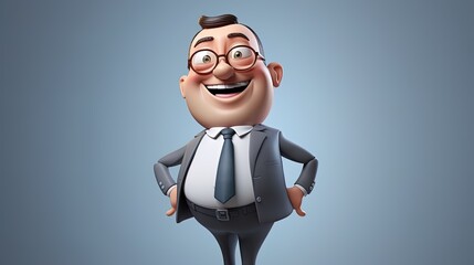 3D cartoon character of an entrepreneur, generated by AI