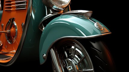 Background of Vespa scooter wheels and rims, generated by AI