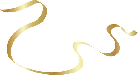 Gold shiny ribbons set. Decoration for party, holiday, New Year