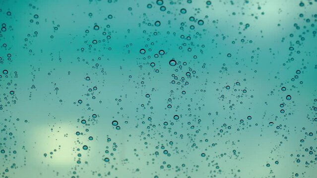 water drops on glass.