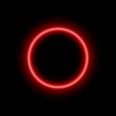 Rotes Neonlicht im Kreis mit dunklem Hintergrund