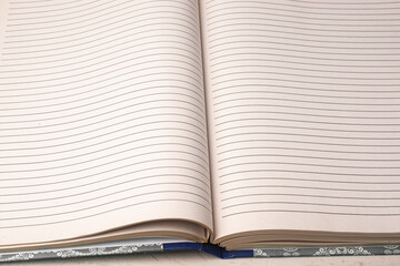 Open notebook with drawn lines. - obrazy, fototapety, plakaty