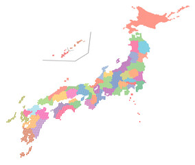 日本地図 47都道府県 ドット パース