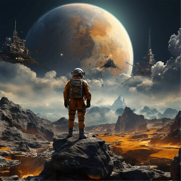 astronaut in starfield