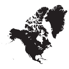 Ameryka Północna, kształt kontynentu.  - obrazy, fototapety, plakaty
